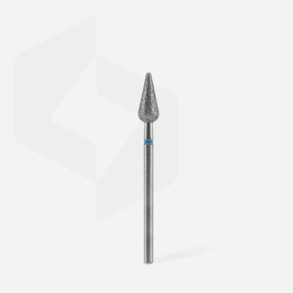 STALEKS Diamond nail drill bit pointed pear blue EXPERT head diameter 5 mm / working part 12 mm - All Pro Beauty