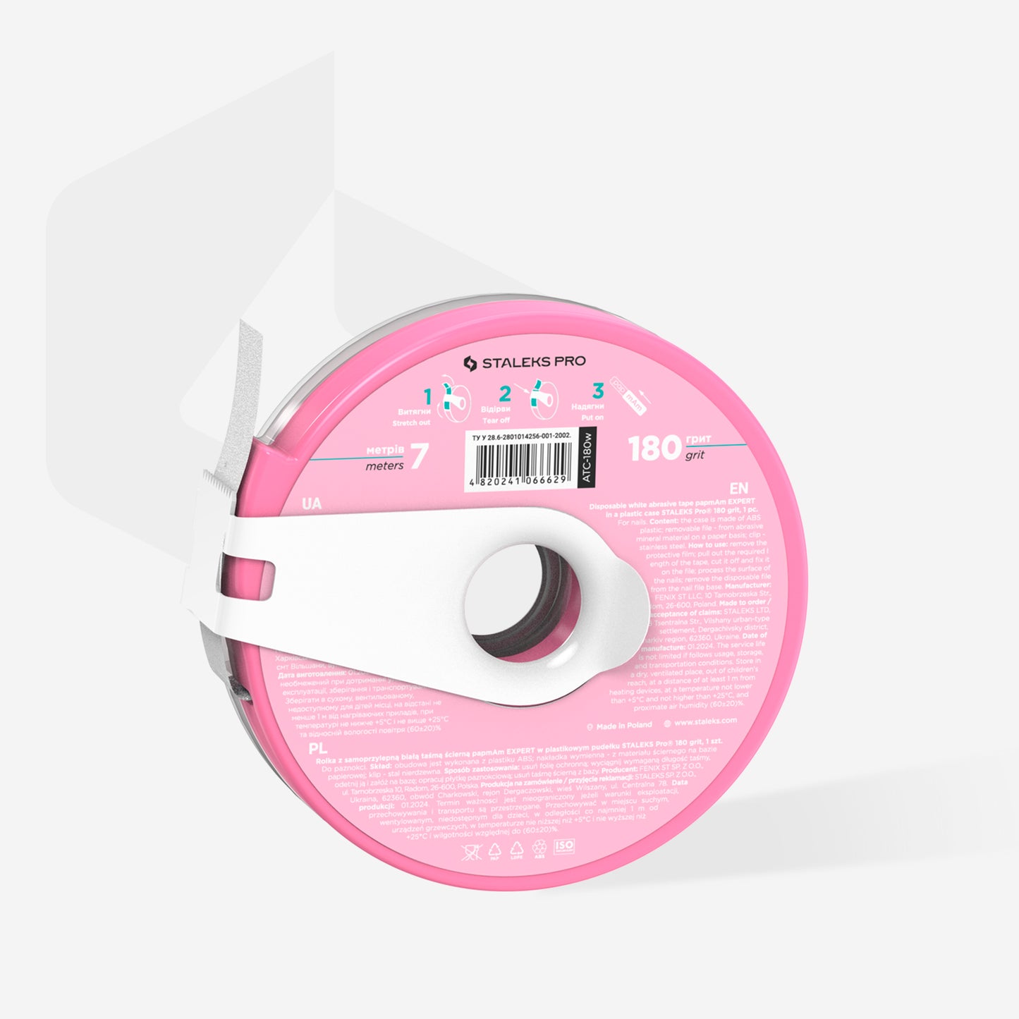 STALEKS Disposable white abrasive tape papmAm EXPERT in a plastic case (ATC-150,180,240grit)