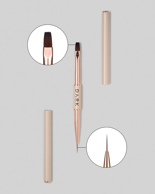DARK double-sided brush beige (liner 11 mm flat square gel 9 mm) - All Pro Beauty