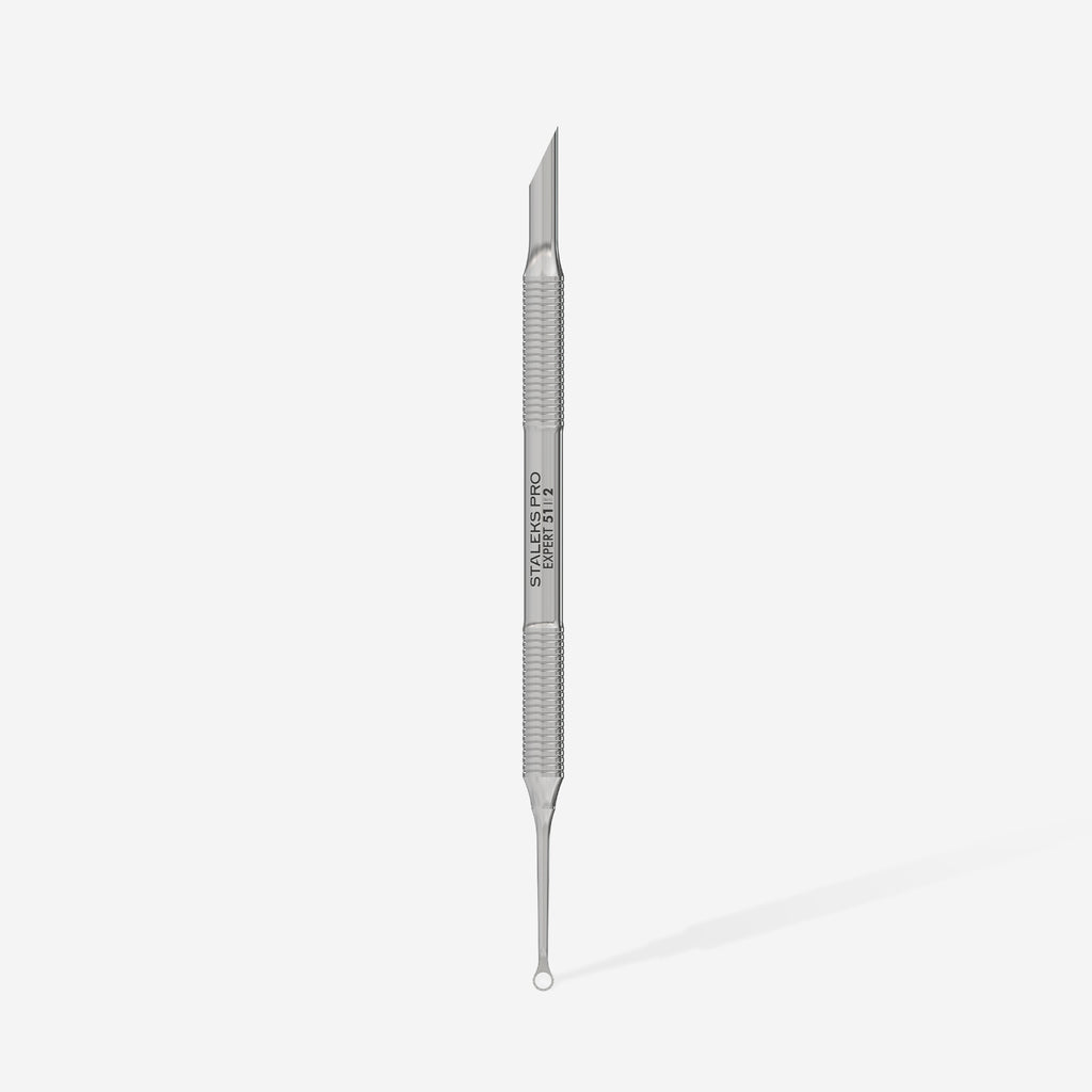 STALEKS Manicure pusher EXPERT 51 TYPE 2 PE-51/2 (beveled and loop pusher) - All Pro Beauty