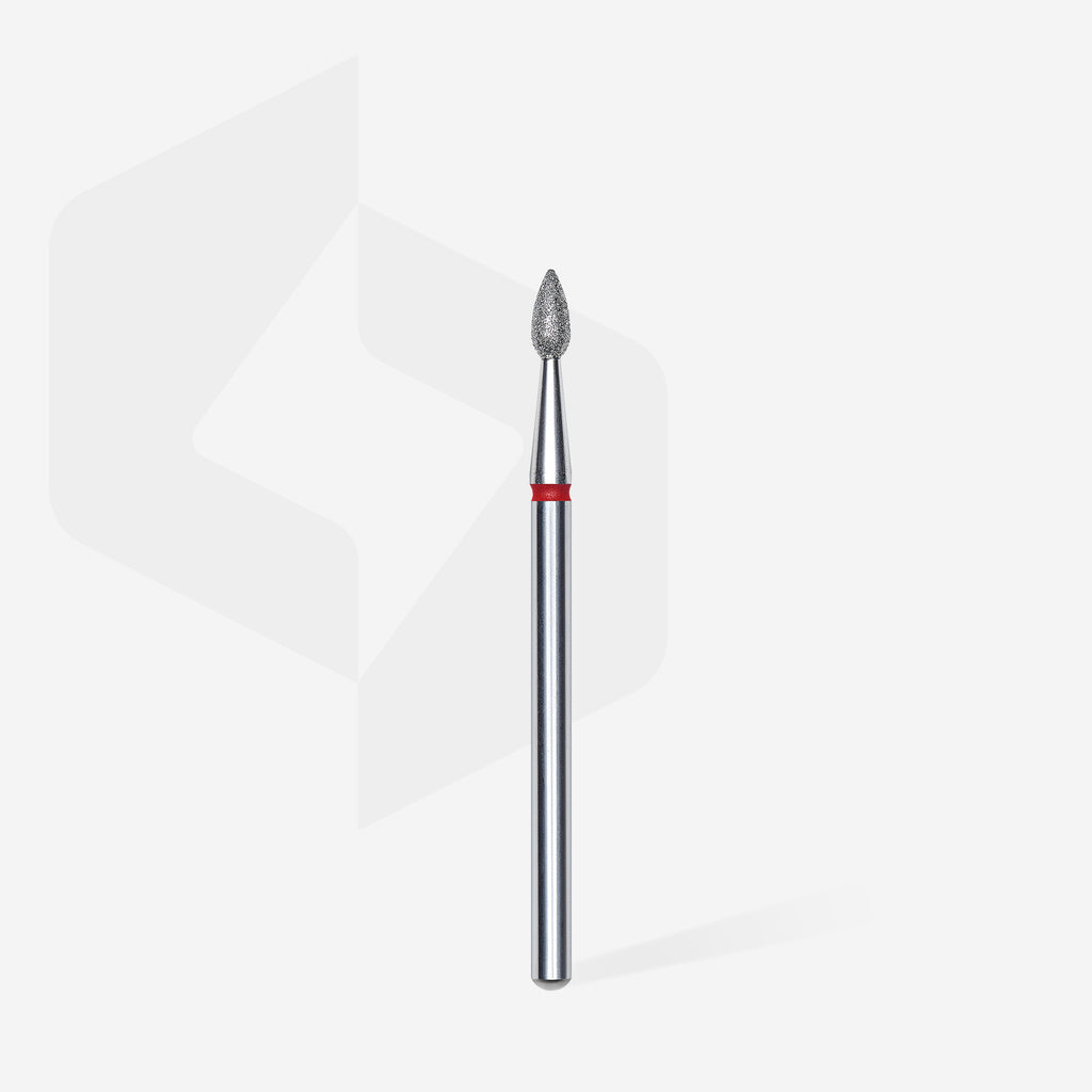 STALEKS Diamond nail drill bit drop red EXPERT head diameter 2,3 mm / working part 5 mm - All Pro Beauty