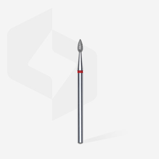 STALEKS Diamond nail drill bit drop red EXPERT head diameter 2,3 mm / working part 5 mm