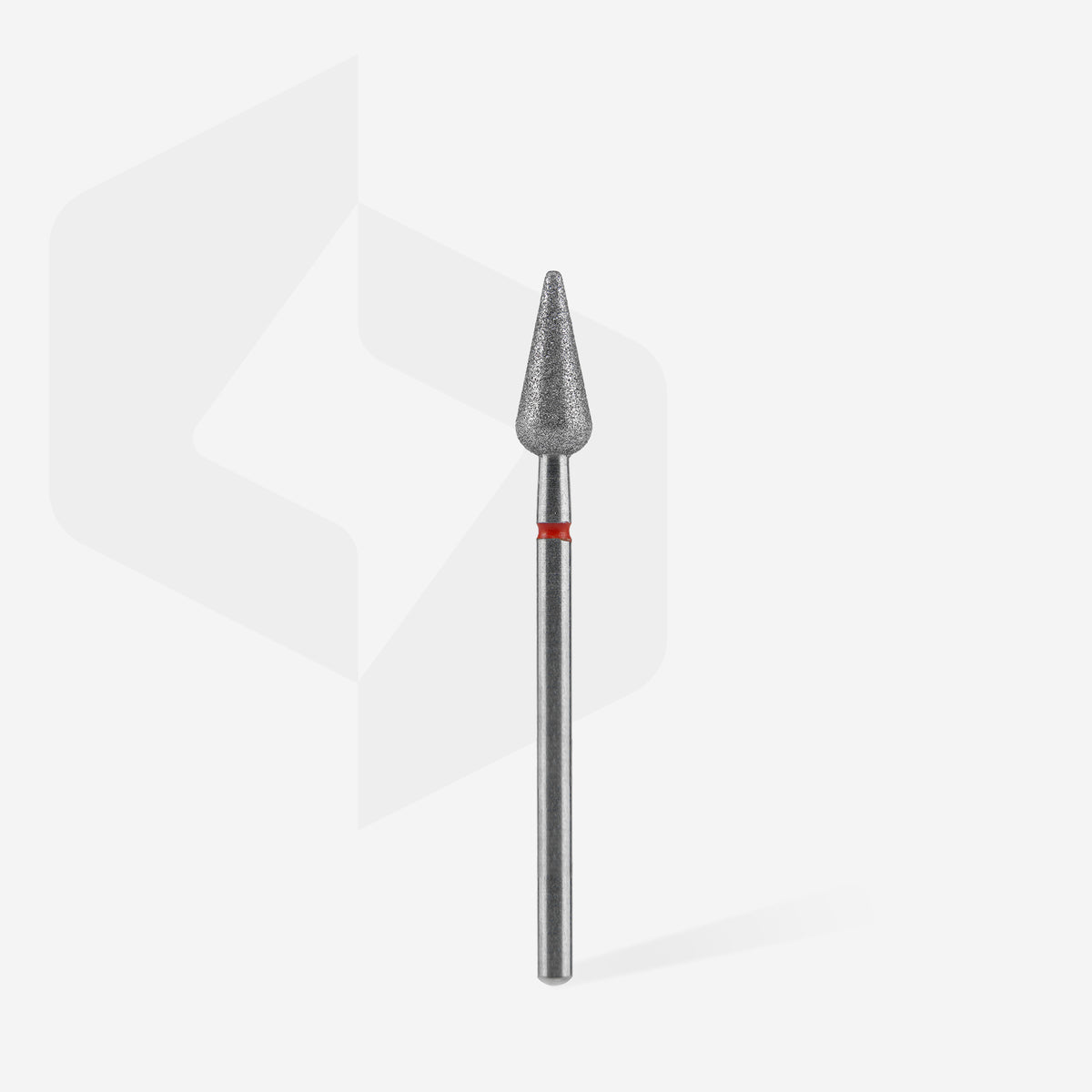 STALEKS Diamond nail drill bit pointed pear red EXPERT head diameter 5 mm / working part 12 mm - All Pro Beauty