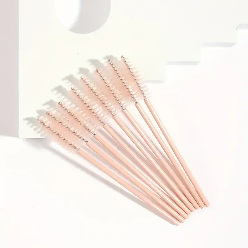 Eyelash Brushes Khaki 100pcs - All Pro Beauty