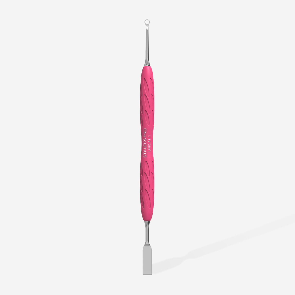 STALEKS Manicure pusher Gummy with silicone handle UNIQ 11 TYPE 1 (straight flat and loop pusher) - All Pro Beauty