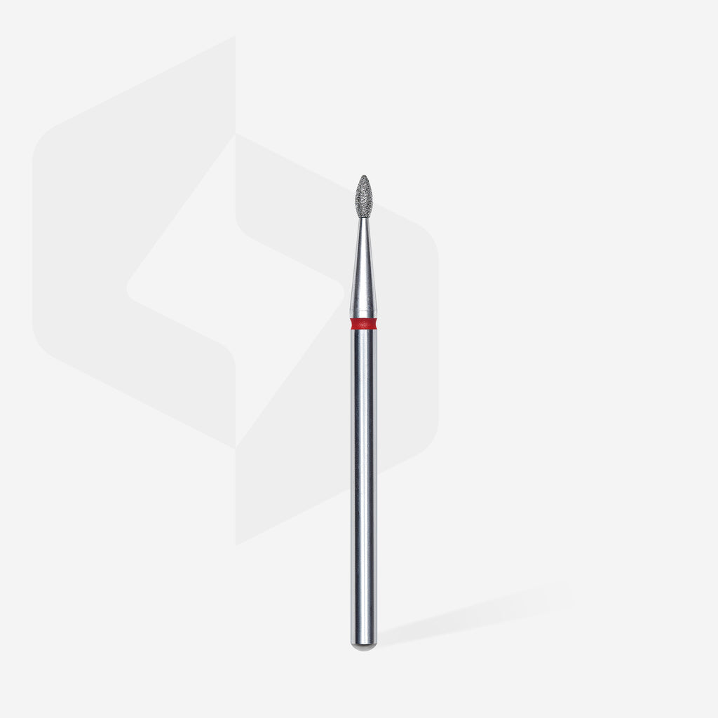 STALEKS Diamond nail drill bit drop red EXPERT head diameter 1,6 mm / working part 4 mm