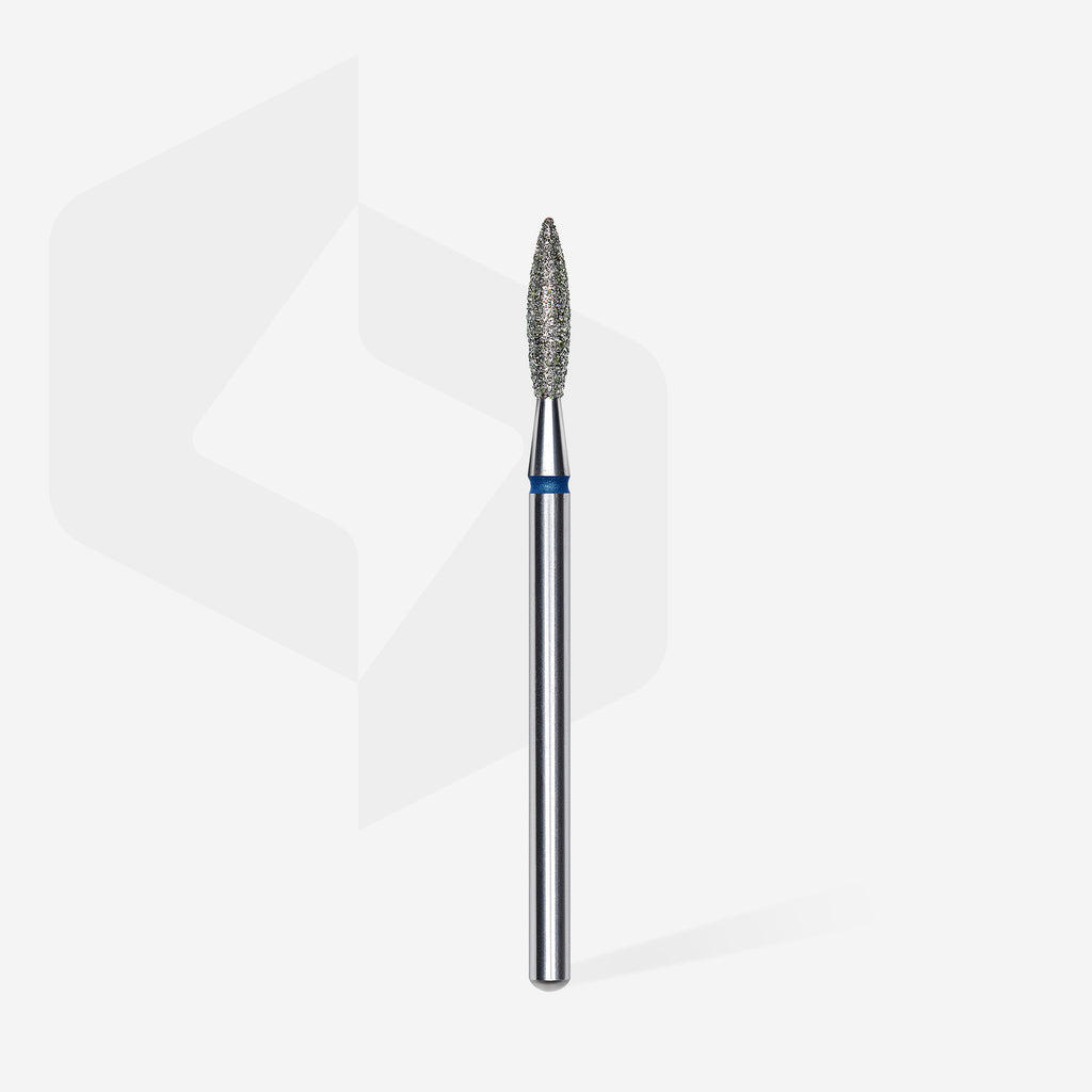 STALEKS Diamond nail drill bit flame blue EXPERT head diameter 2,3 mm / working part 10 mm - All Pro Beauty