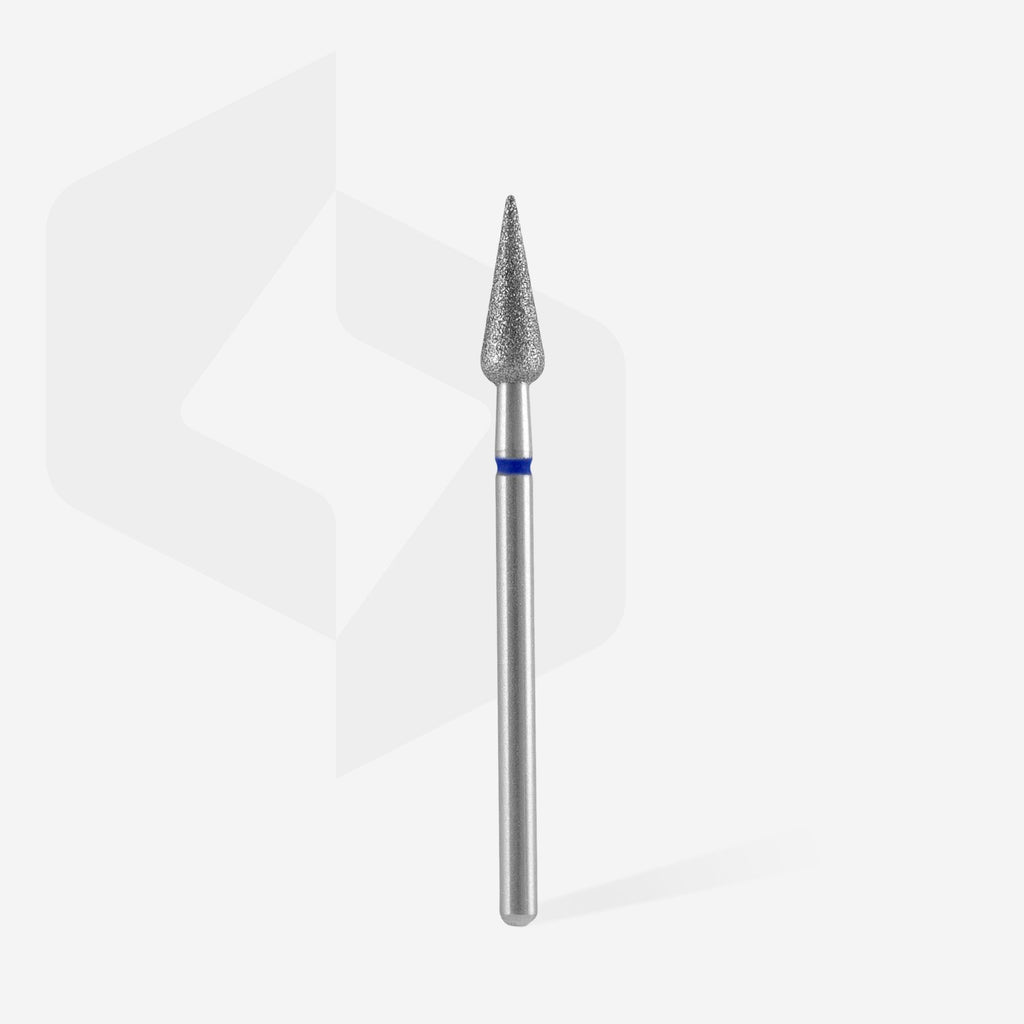 STALEKS Diamond nail drill bit pointed pear blue EXPERT head diameter 4 mm / working part 12 mm - All Pro Beauty
