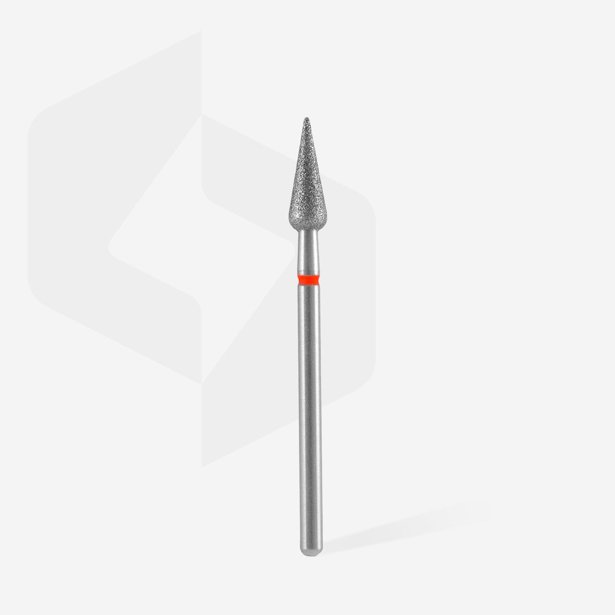 STALEKS Diamond nail drill bit pointed pear red EXPERT head diameter 4 mm / working part 12 mm - All Pro Beauty