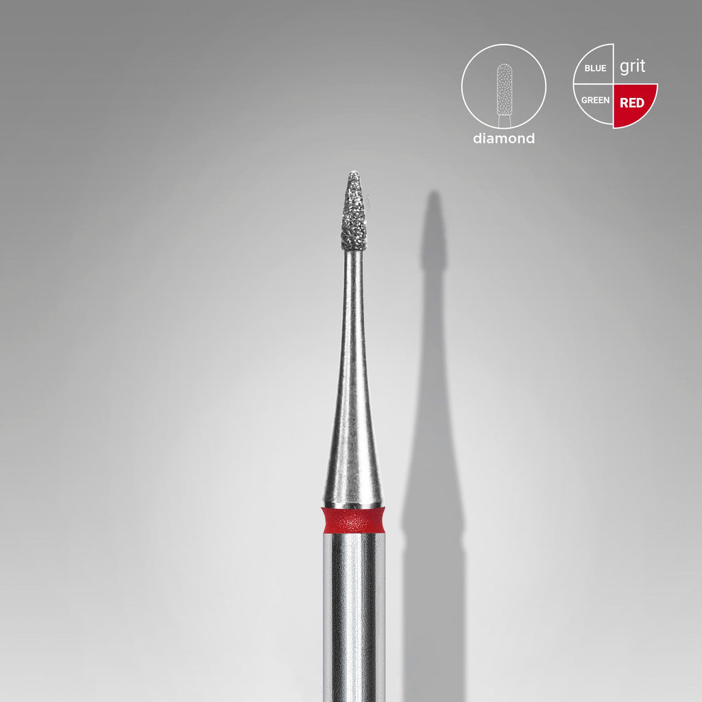 STALEKS Diamond nail drill bit flame mini red EXPERT head diameter 1 mm / working part 3 mm - All Pro Beauty