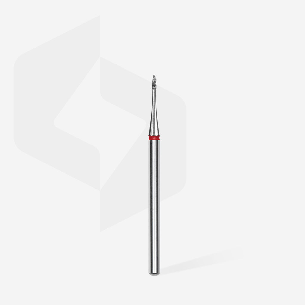 STALEKS Diamond nail drill bit flame mini red EXPERT head diameter 1 mm / working part 3 mm - All Pro Beauty