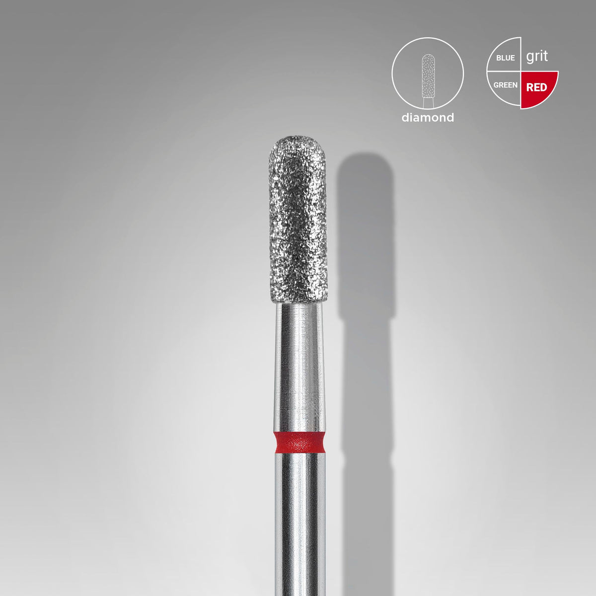 STALEKS Diamond nail drill bit rounded cylinder red EXPERT head diameter 2,3 mm / working part 6,5 mm - All Pro Beauty
