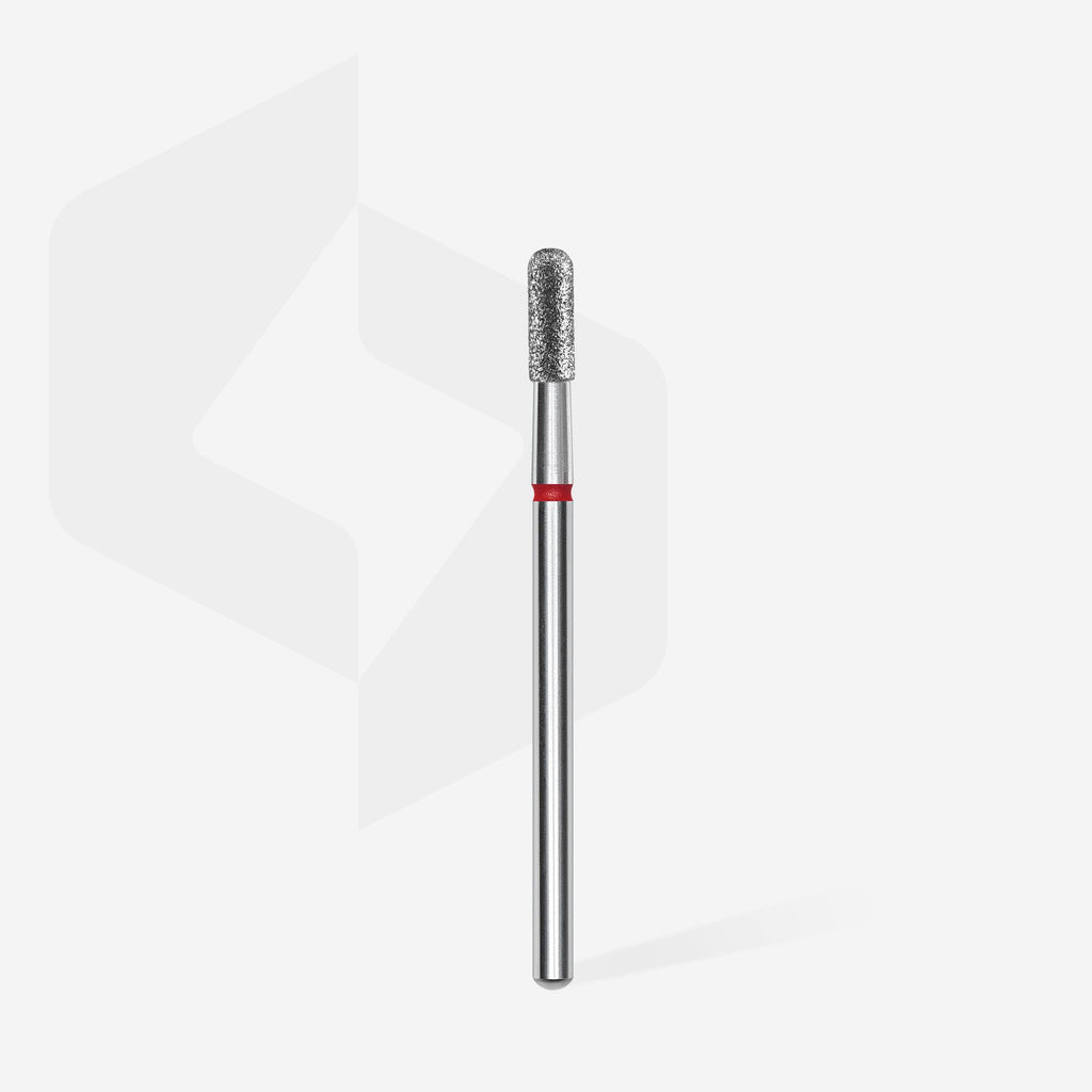 STALEKS Diamond nail drill bit rounded cylinder red EXPERT head diameter 2,3 mm / working part 6,5 mm - All Pro Beauty