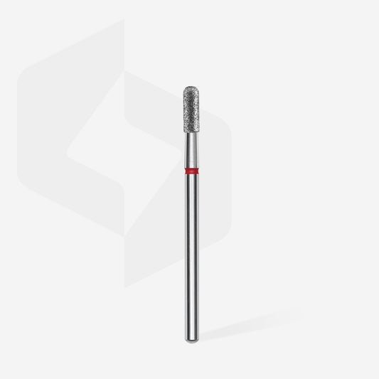 STALEKS Diamond nail drill bit rounded cylinder red EXPERT head diameter 2,3 mm / working part 6,5 mm