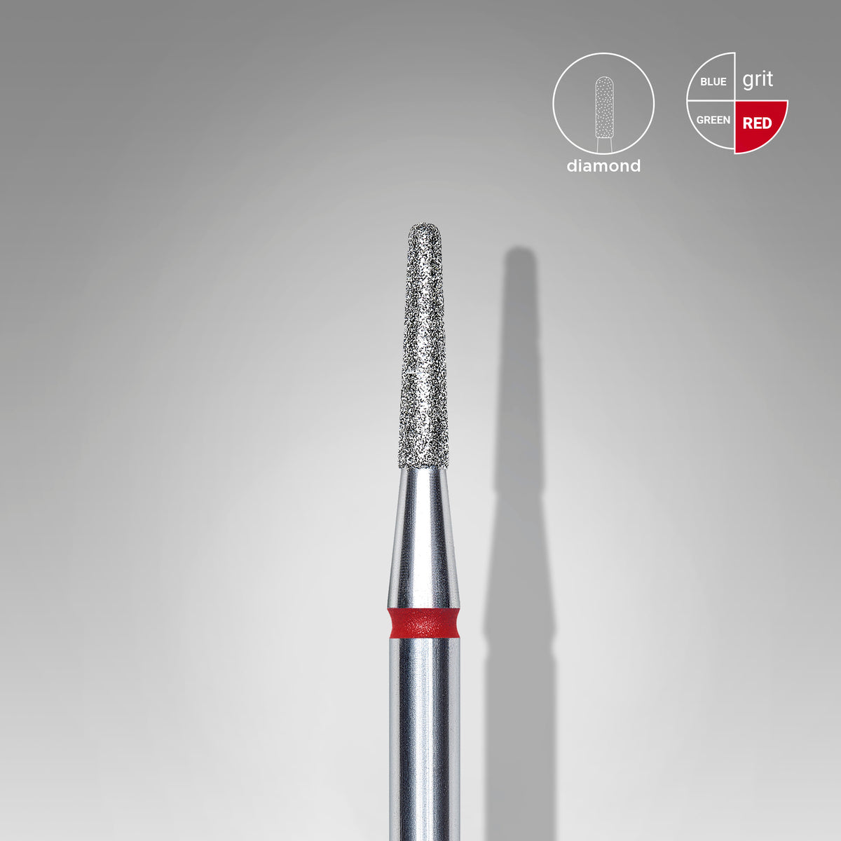 STALEKS Diamond nail drill bit frustum red EXPERT head diameter 1,8 mm / working part 8 mm - All Pro Beauty