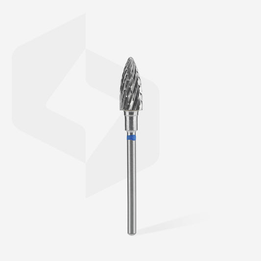 STALEKS Carbide nail drill bit pine cone blue EXPERT head diameter 6 mm / working part 14 mm