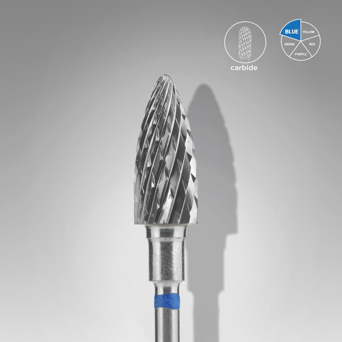 STALEKS Carbide nail drill bit pine cone blue EXPERT head diameter 6 mm / working part 14 mm - All Pro Beauty