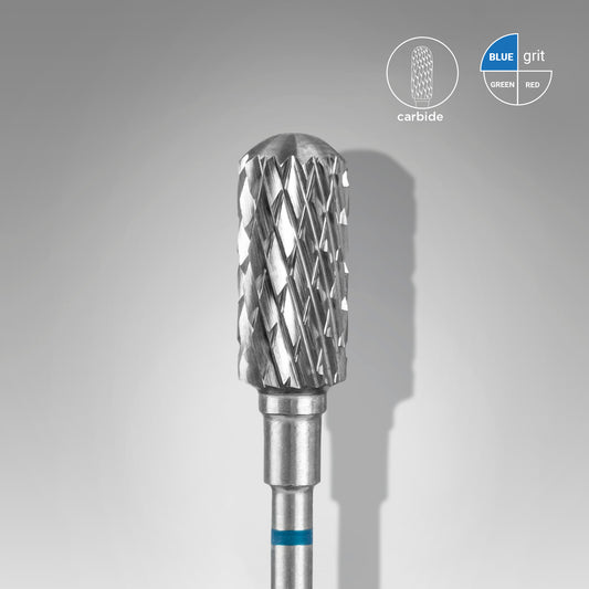 STALEKS Carbide nail drill bit safe rounded cylinder blue EXPERT head diameter 6 mm/ working part 14 mm