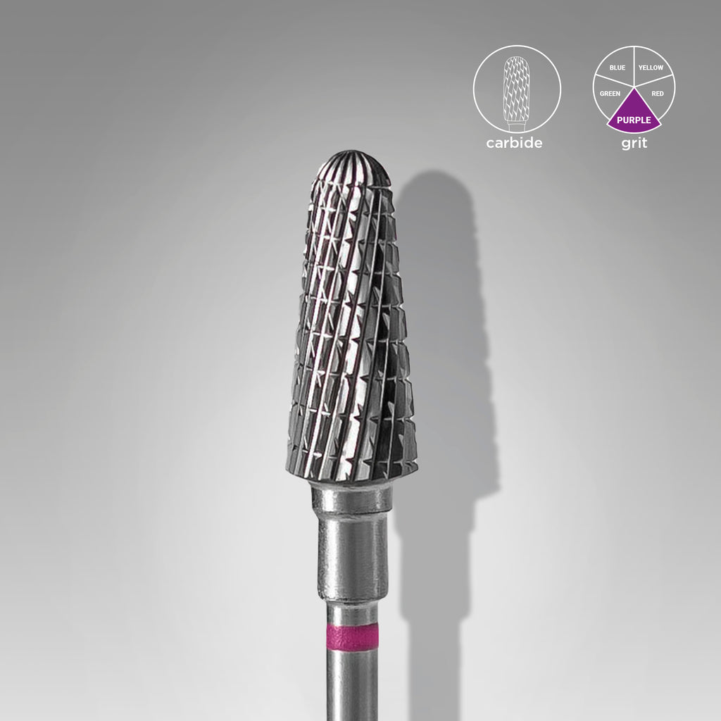 STALEKS Carbide nail drill bit frustum purple EXPERT head diameter 6 mm / working part 14 mm - All Pro Beauty