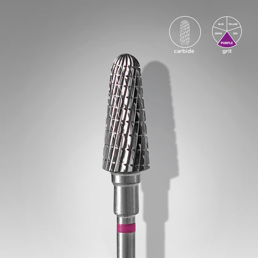 STALEKS Carbide nail drill bit frustum purple EXPERT head diameter 6 mm / working part 14 mm