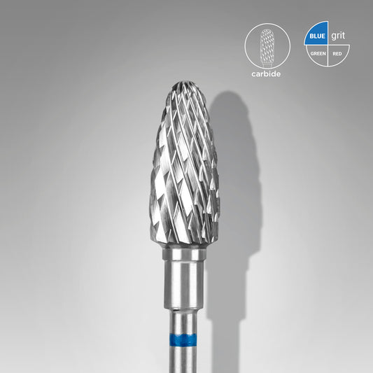 STALEKS Carbide nail drill bit corn blue EXPERT head diameter 6 mm / working part 14 mm