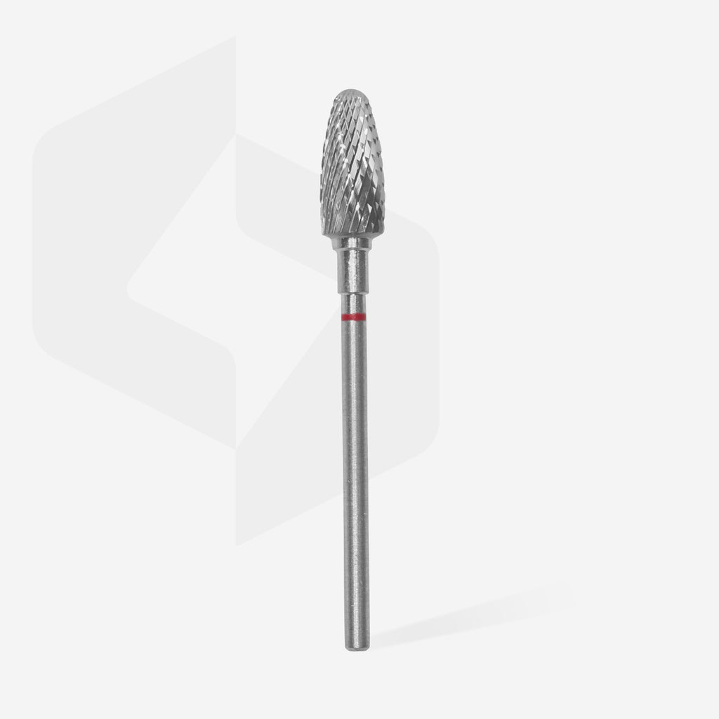 STALEKS Carbide nail drill bit corn red EXPERT head diameter 6 mm / working part 14 mm - All Pro Beauty