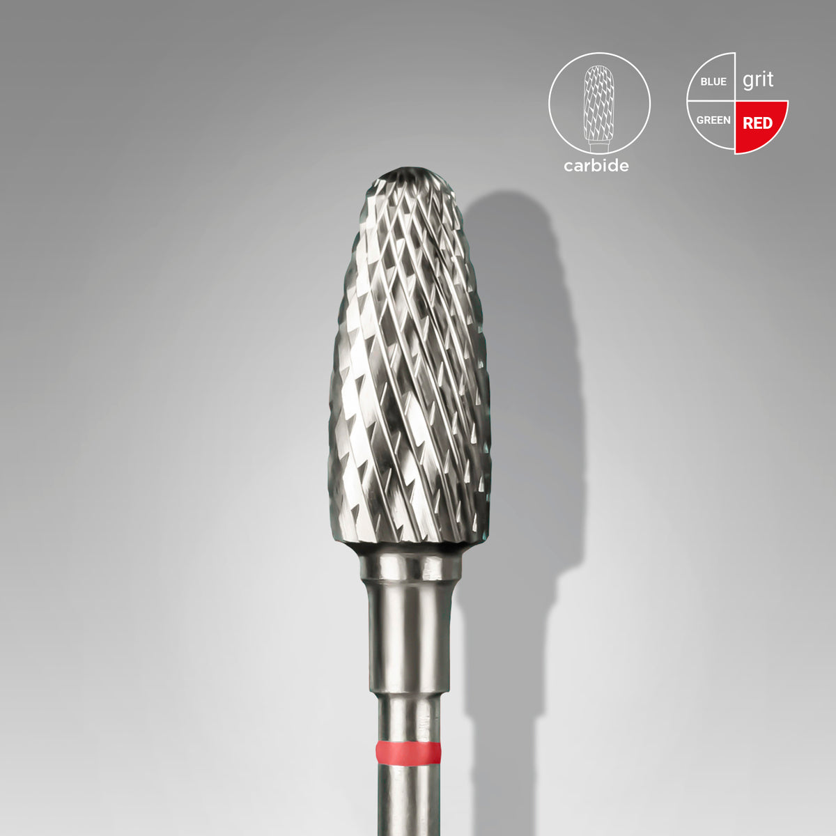 STALEKS Carbide nail drill bit corn red EXPERT head diameter 6 mm / working part 14 mm - All Pro Beauty