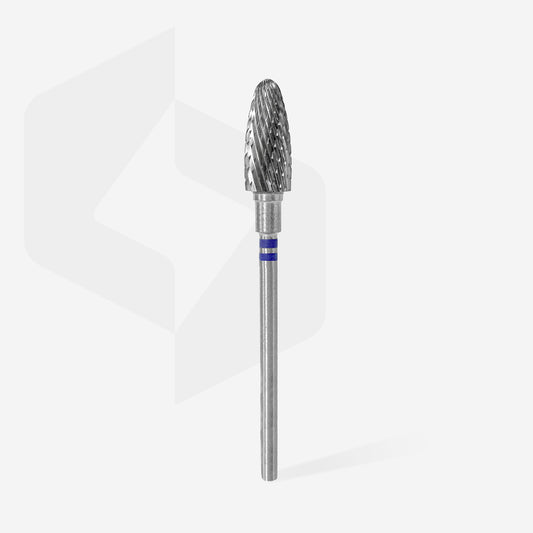 STALEKS Carbide nail drill bit for left-handed users corn blue EXPERT head diameter 6 mm / working part 14 mm