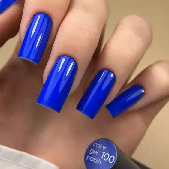 Valeri Nail gel polish No 100 (bright blue, enamel), 6 ml - All Pro Beauty
