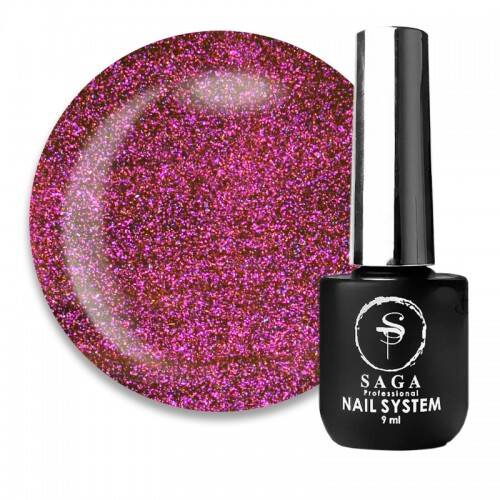 SAGA PROFESSIONAL WILD CAT GEL-POLISH (9ml)03,raspberry pink with gold - All Pro Beauty