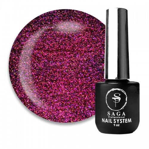SAGA PROFESSIONAL WILD CAT GEL-POLISH (9ml) No4 pink and raspberry with gold - All Pro Beauty