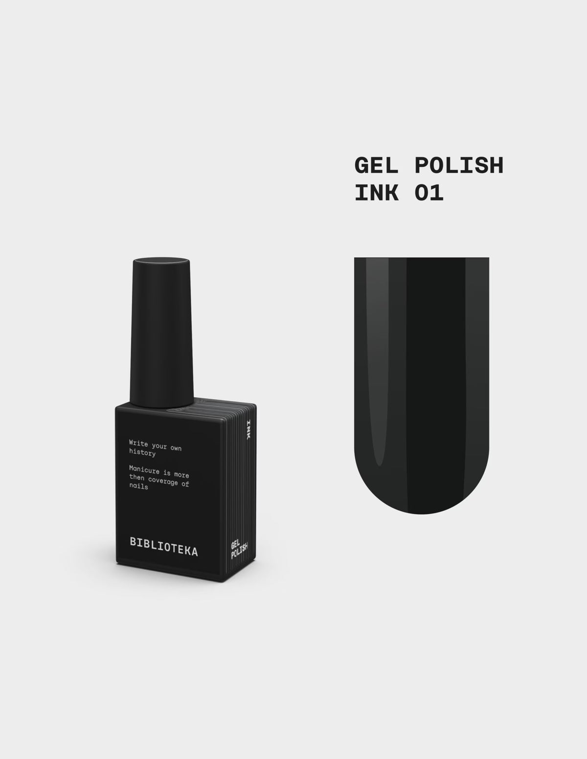 BIBLIOTEKA Gel Polish № 01 Ink – Black, 10 ml