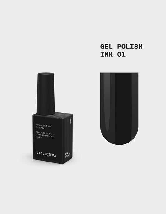 BIBLIOTEKA Gel Polish № 01 Ink – Black, 10 ml