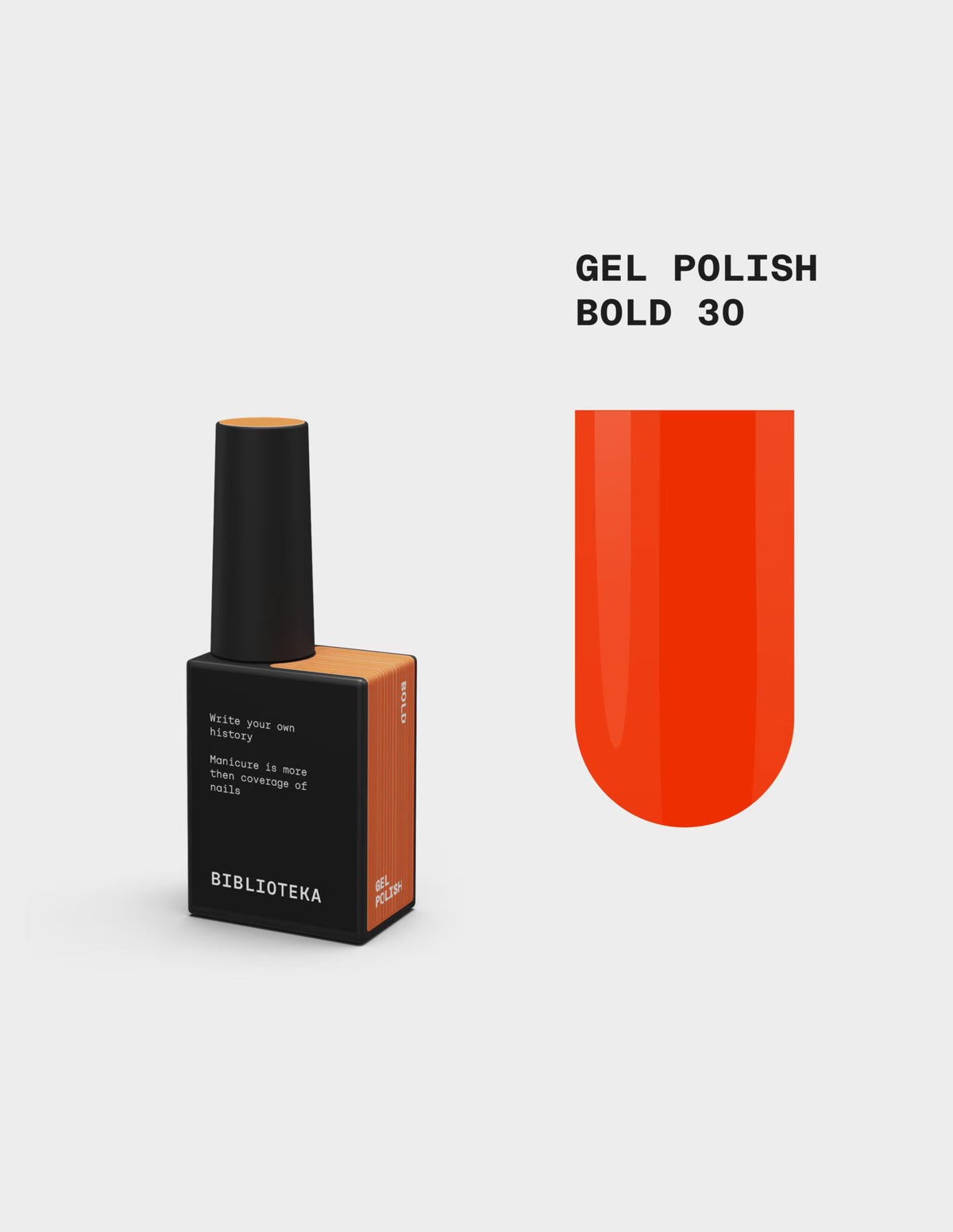 BIBLIOTEKA Gel Polish № 30 Bold – Orange, 10 ml