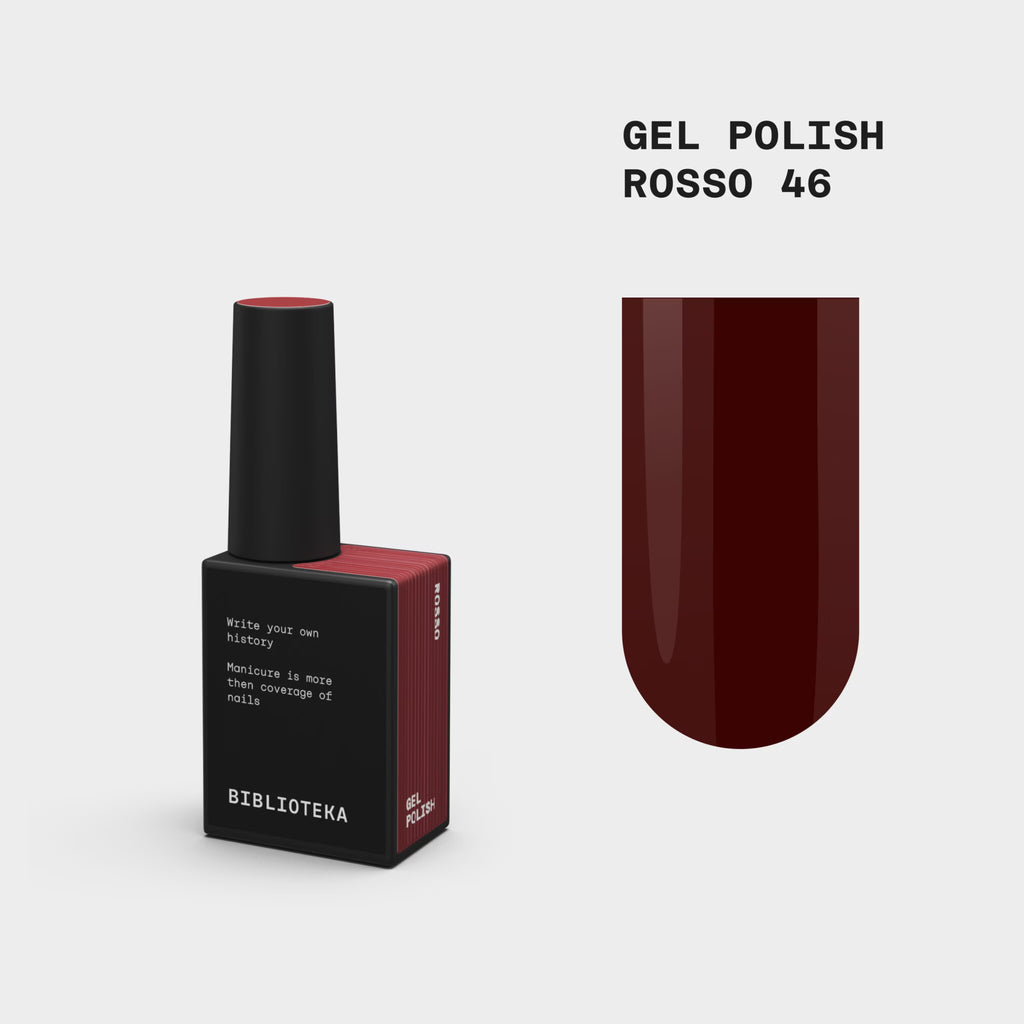 BIBLIOTEKA Gel Polish № 46 Rosso – Warm rich red, 10 ml