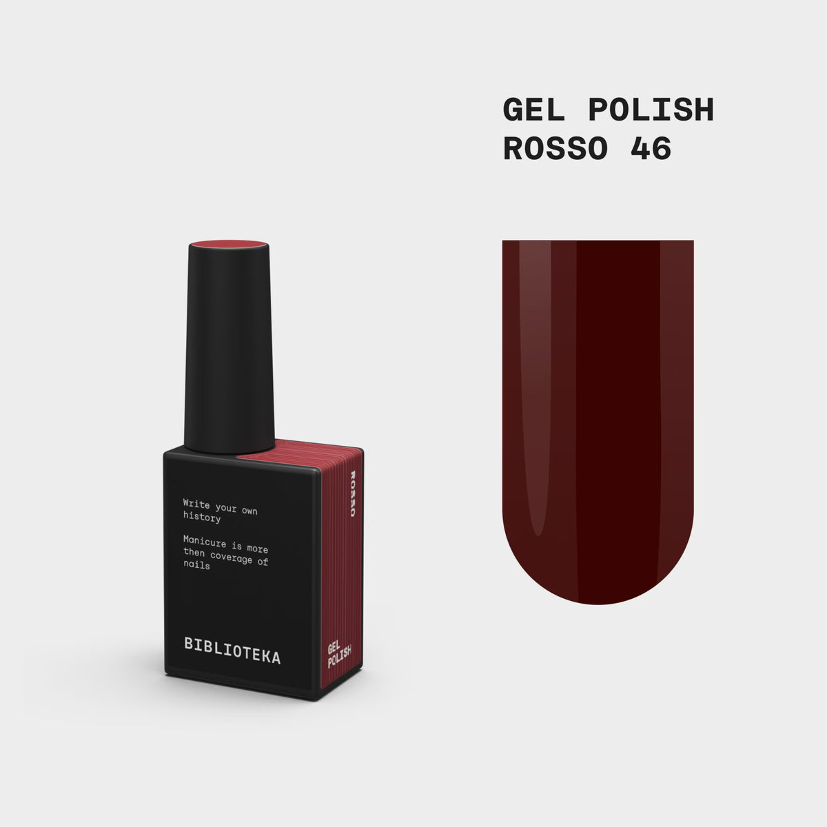 BIBLIOTEKA Gel Polish № 46 Rosso – Warm rich red, 10 ml