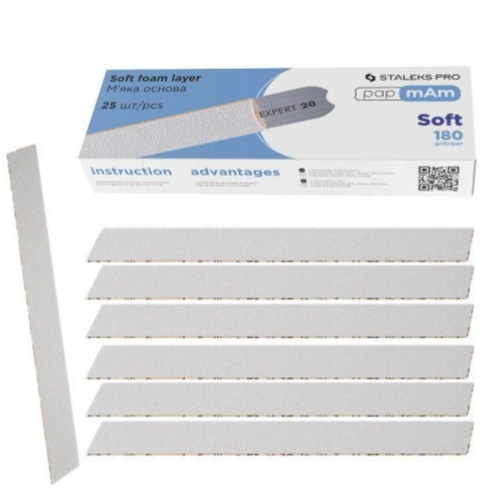 Staleks Pro - Replaceable files white papmAm for EXPERT22 180 grit (25 pcs) — 180grit