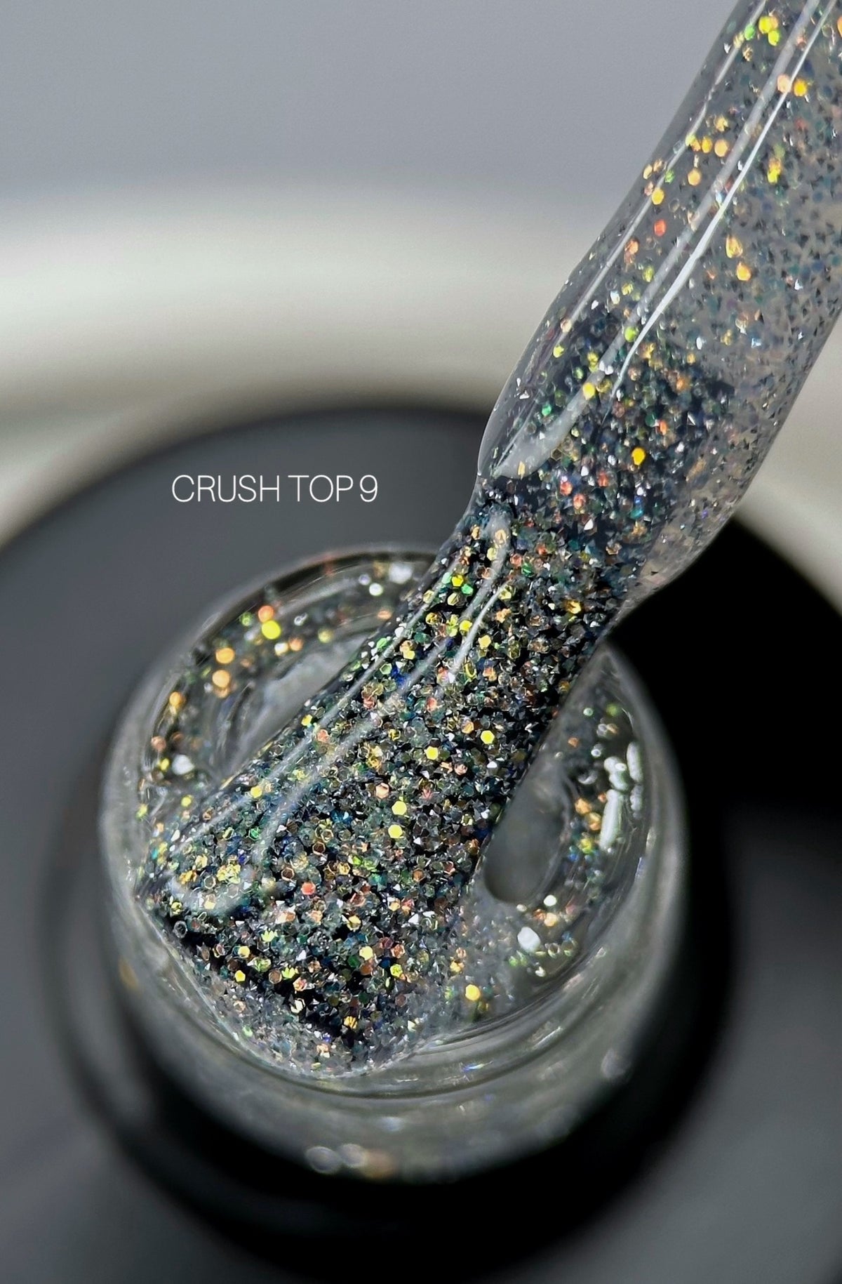 SAGA CRUSH  (transparent with holographic shimmer, cat's eye), 10 ml - No09 - All Pro Beauty