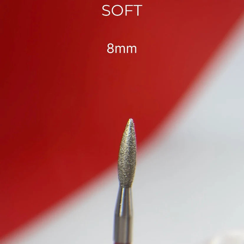 Nailsoftheday Drill Bit Red diamond flame  2.1*8 mm