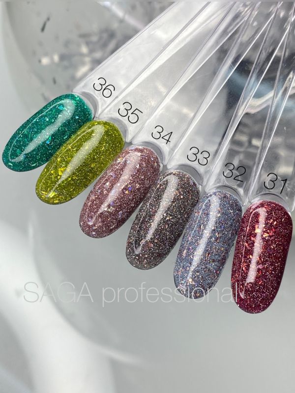 SAGA professional Gel polish Fiery gel 32 , 9 ml - All Pro Beauty