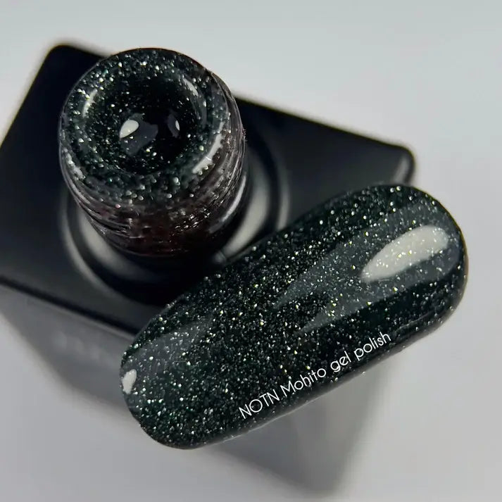 NAILSOFTHENIGHT Mohito gel polish — rich dark green reflective gel polish, 10 ml