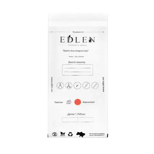 Edlen Kraft bags for air sterilization (white) 100*200 mm, 100 pcs (with class 4 indicator)