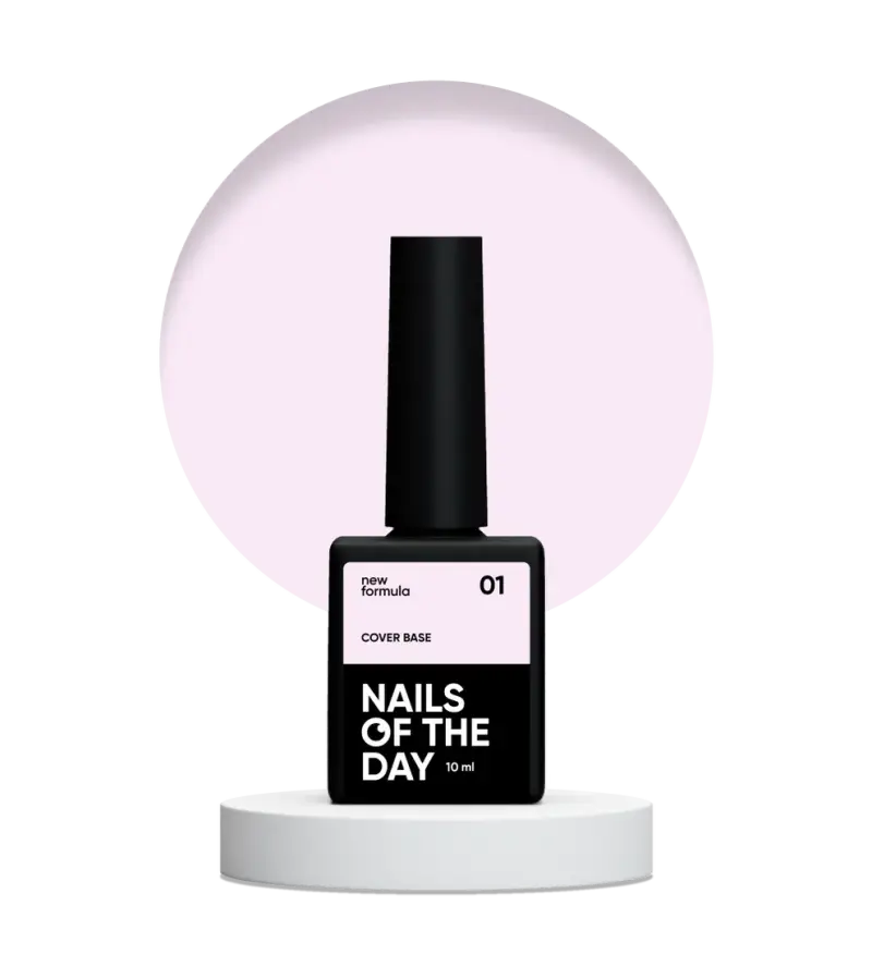 Nailsoftheday Cover base NEW Formula 01 — світло-рожева камуфлююча база для нігтів, 10 мл