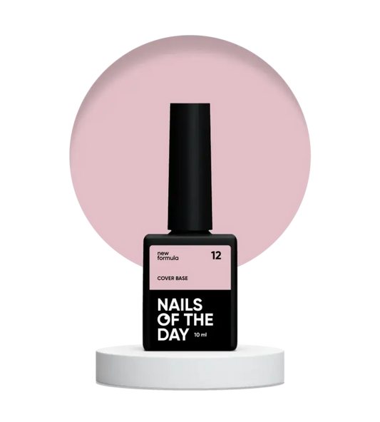 Nailsoftheday Cover base NEW Formula 12 — muted beige-pink camouflage base coat for nails, 10 ml