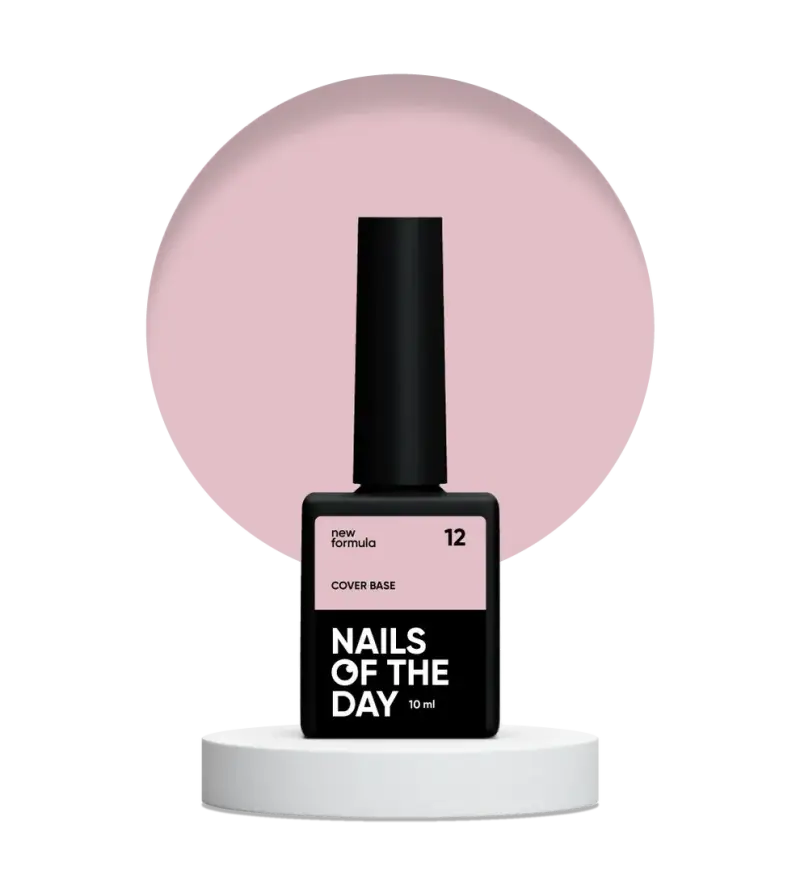 Nailsoftheday Cover base NEW Formula 12 — muted beige-pink camouflage base coat for nails, 10 ml