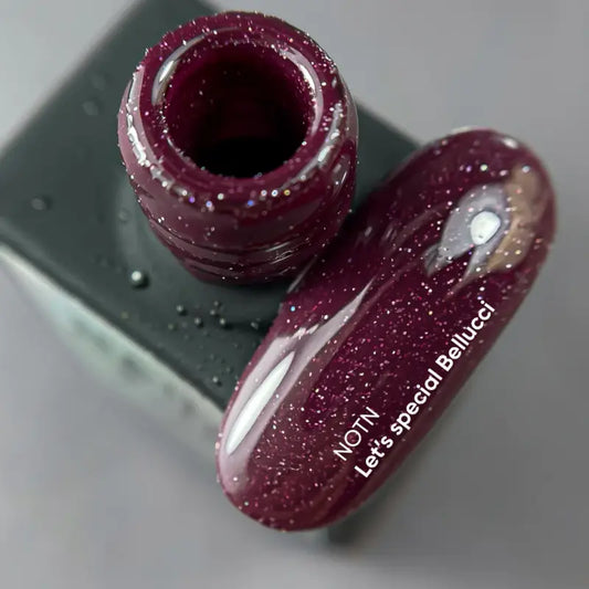 NAILSOFTHENIGHT Let's special Bellucci — burgundy reflective gel nail polish covering one layer, 10 ml