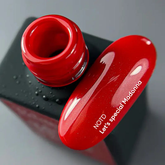 NAILSOFTHEDAY Let's special Madonna — red glitter gel nail polish covering one layer, 10 ml