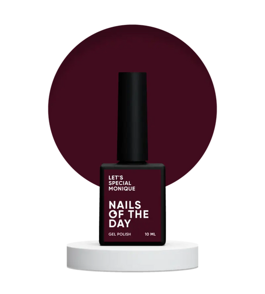 NAILSOFTHEDAY Let's special Monique - dark plum gel nail polish covering one layer, 10 ml