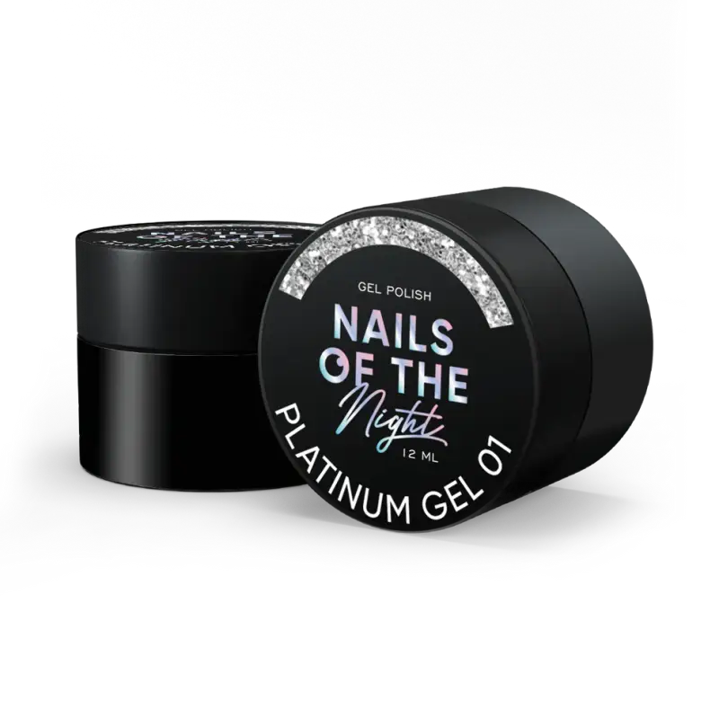 NAILSOFTHENIGHT Platinum gel - gel polish 01 — silver gel polish with a dense metallic coating for nails, , 12 ml