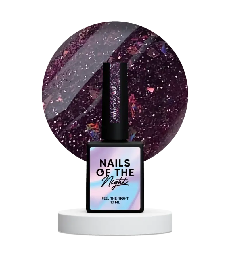 NAILSOFTHENIGHT Reflective base 11 — camouflage reflective base with shimmer, 10 ml - All Pro Beauty